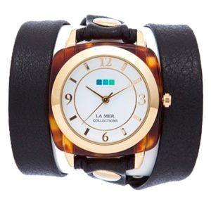 La Mer : Black Oversize Tortoise Watch